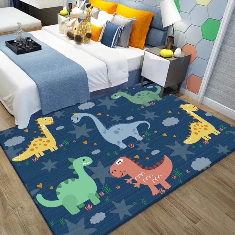 Boy's Forest Dinosaur Children's Area Rug Kids Play Mat Carpet