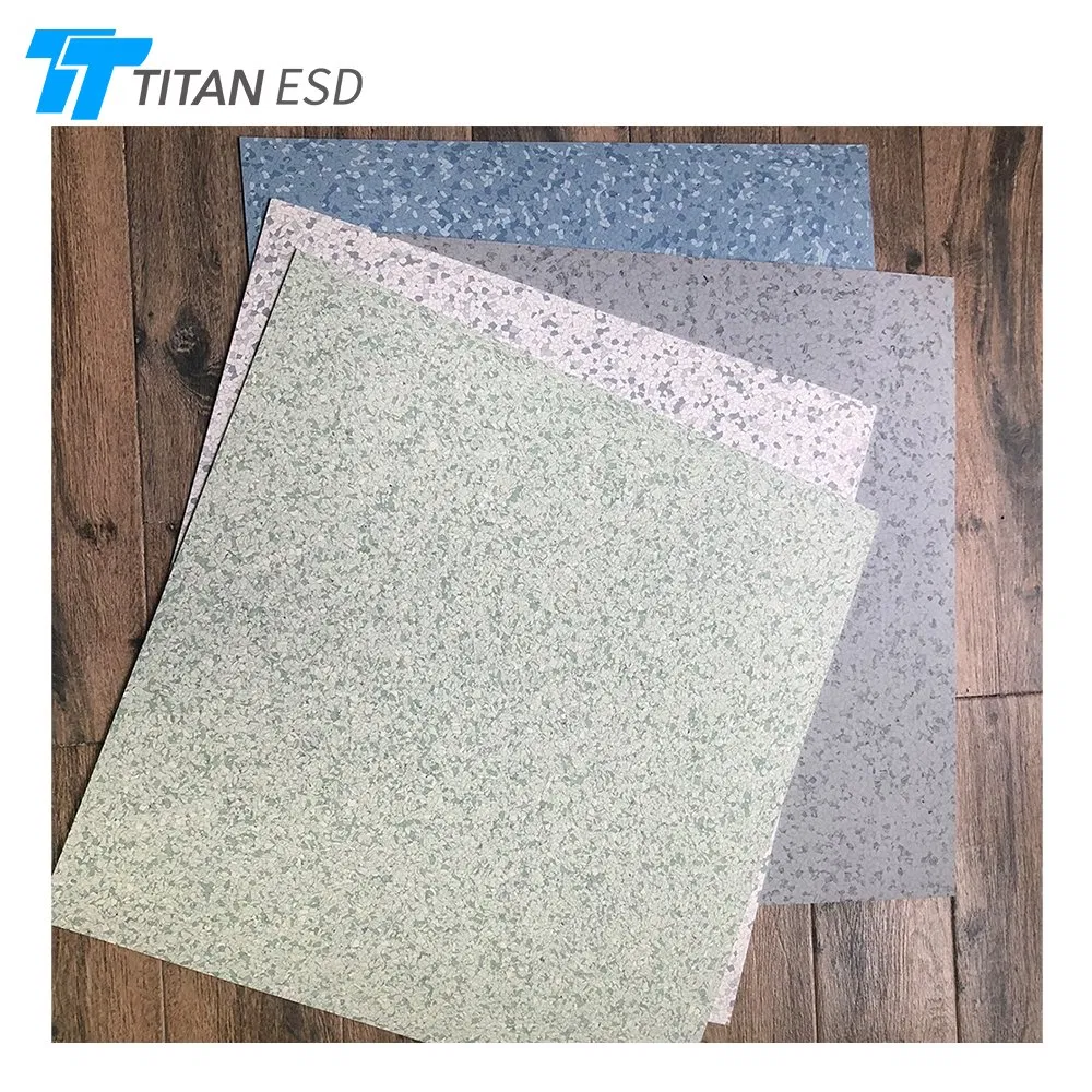 Antistatic Floor Tiles Lab Wear-Resistant ESD Tiles Waterproof Conductive PVC Flooring