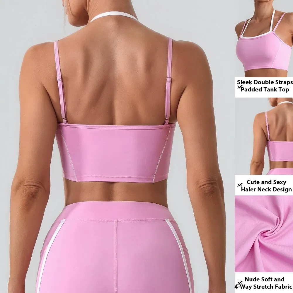 New Fashion 4PCS Cute Workout Sets Gym Tennis Wear for Women, Tank Top Matching High Waist Booty Lifting Shorts + Yoga Leggings + Active Skirts Outfits