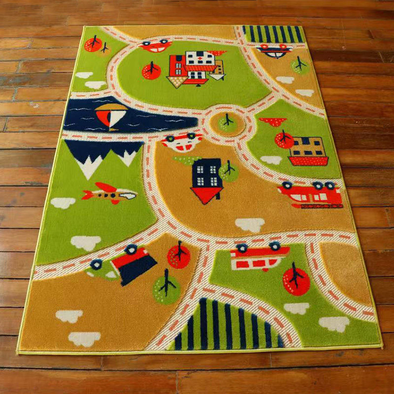 High Quality Non-Slip Child Playmat Area Rug Highway City Traffic Playroom Carpet Rug for Bedroom
