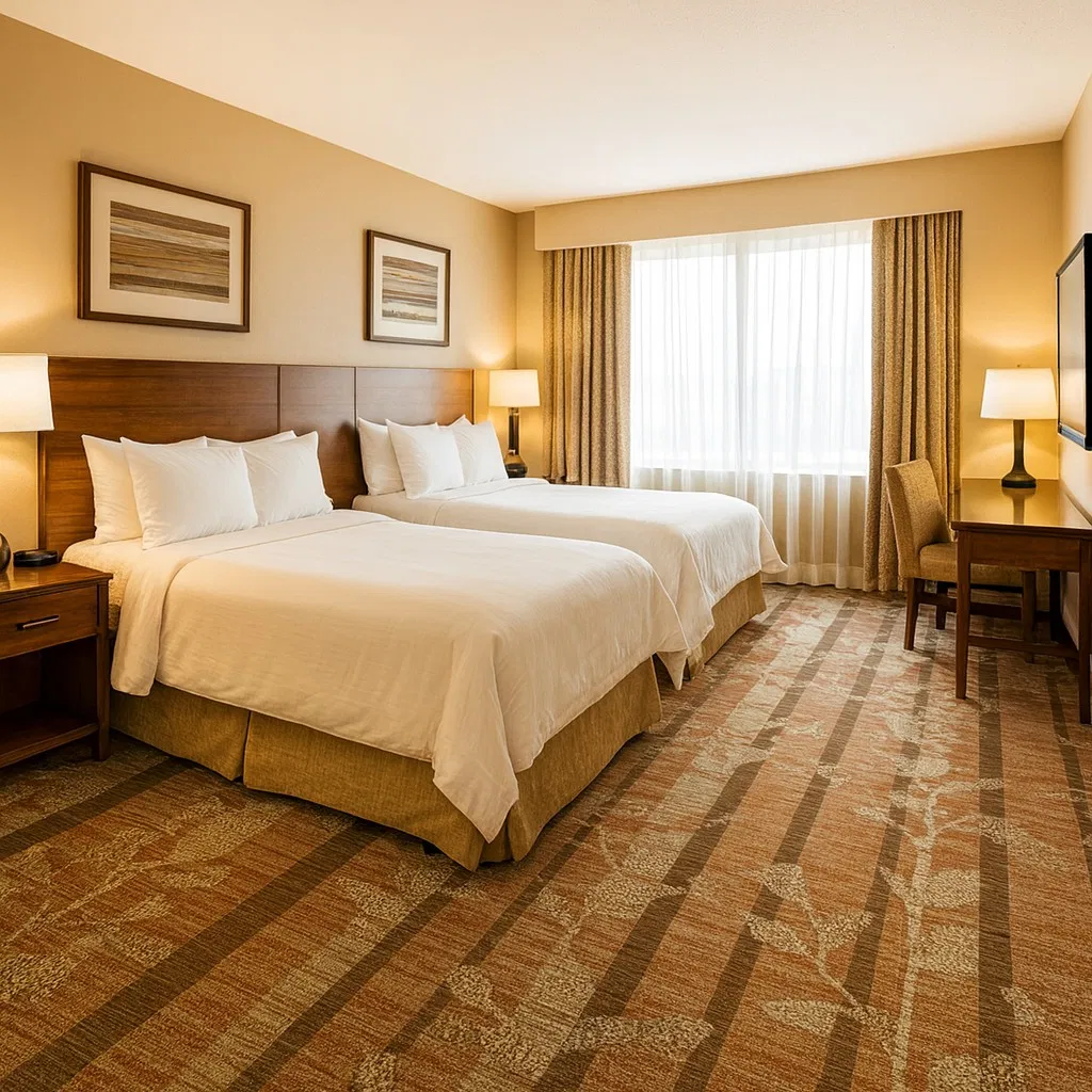 Elegant Hotel Carpeting with Comfort and Durability Features