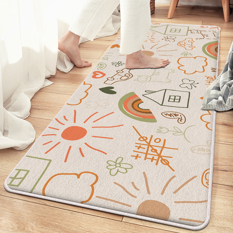 Custom Shape/Soft/Welcome/Rainbown/Print/Home/Bedroom/Faux Sheepskin/Children Baby Kids Space Area Rug