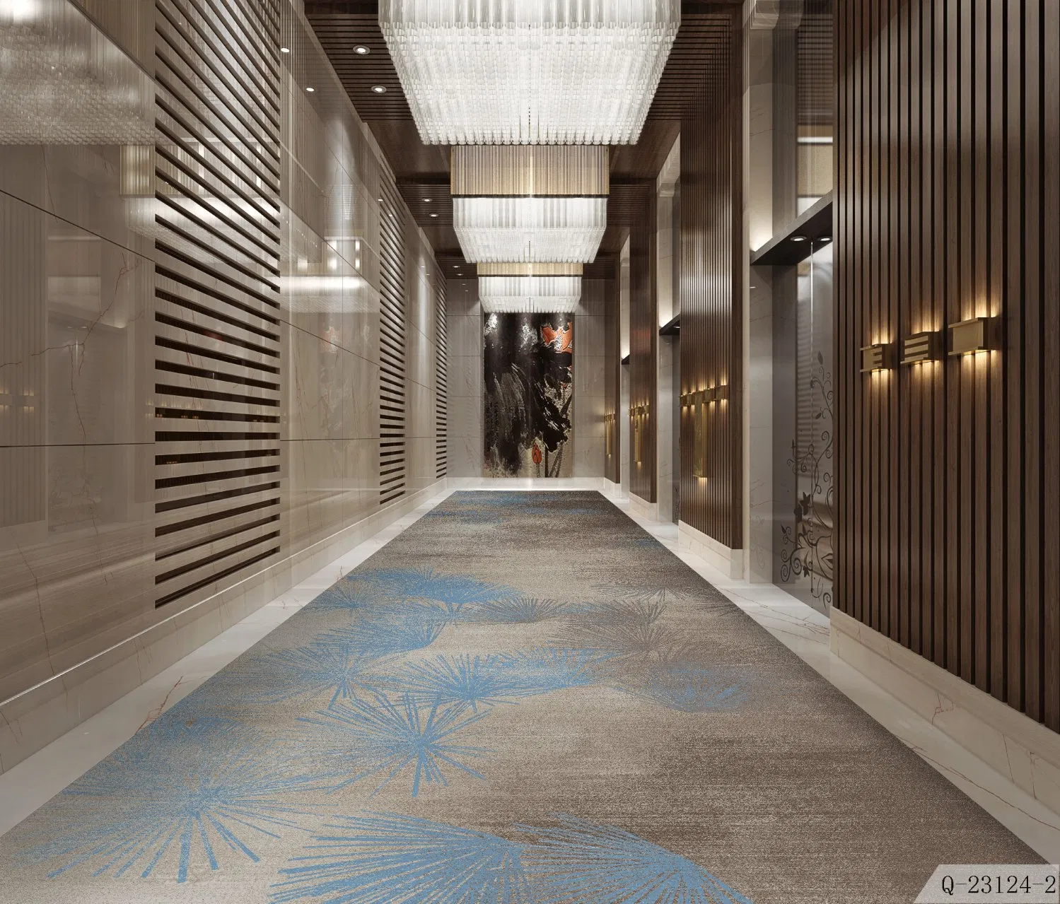 Wrinkle Resistant Custom Chinese Style Wool Shaggy Hotel Floor Corridor Area Hallway Runner Rug