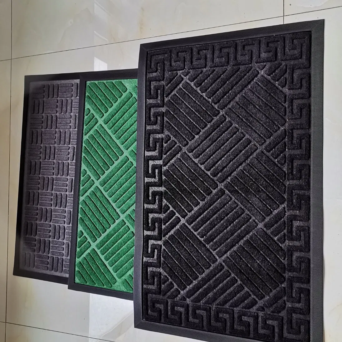 Custom Anti Fatigue Linen Fabric Non-Slip Floor Square Front Door Foot Mat Indoor Clear Kitchen Door Mat