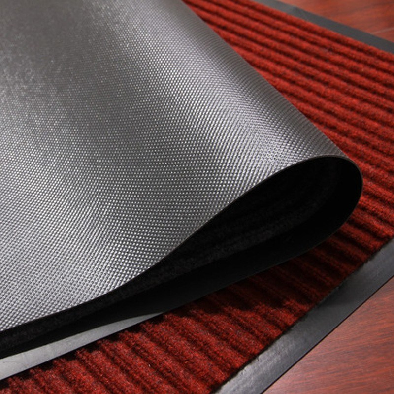 Indoor Outdoor PVC Backing Doormats with Double Ribbed Pattern for Entrance Hall