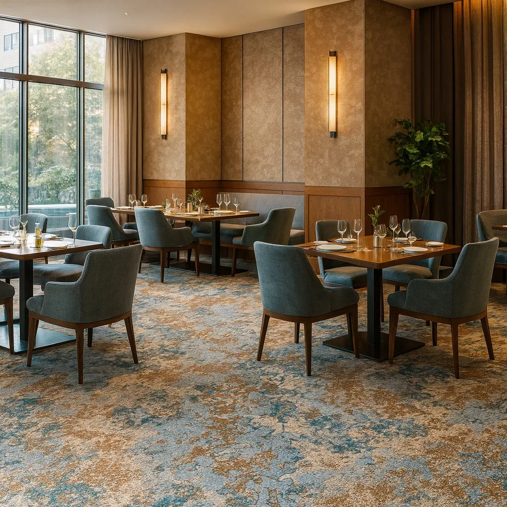 Elegant Hotel Carpeting with Comfort and Durability Features