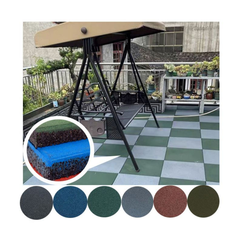 Anti-Slip Outdoor Playground Garden Walkway Park Yard Gym Safety Rubber Floor Tile Mats