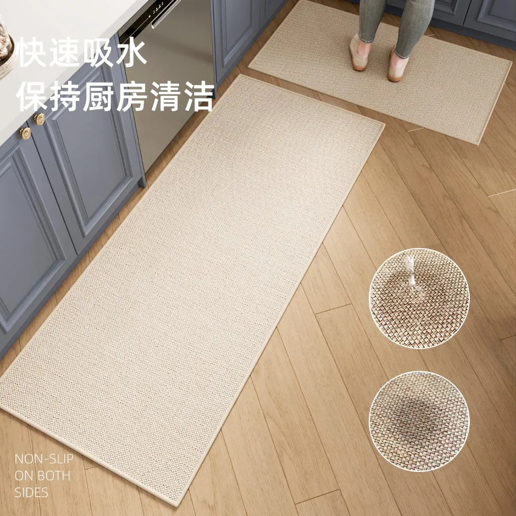 Absorbent Linen Kitchen Floor Mat Non-Slip Anti Fatigue Rubber Kitchen Mat