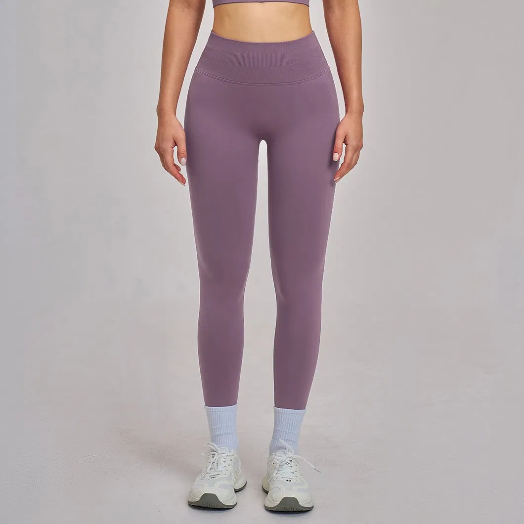 Women's Yoga Wear Butt-Lifting Contour No Front Camel-Toe-Seam High-Waisted Sports Leggings