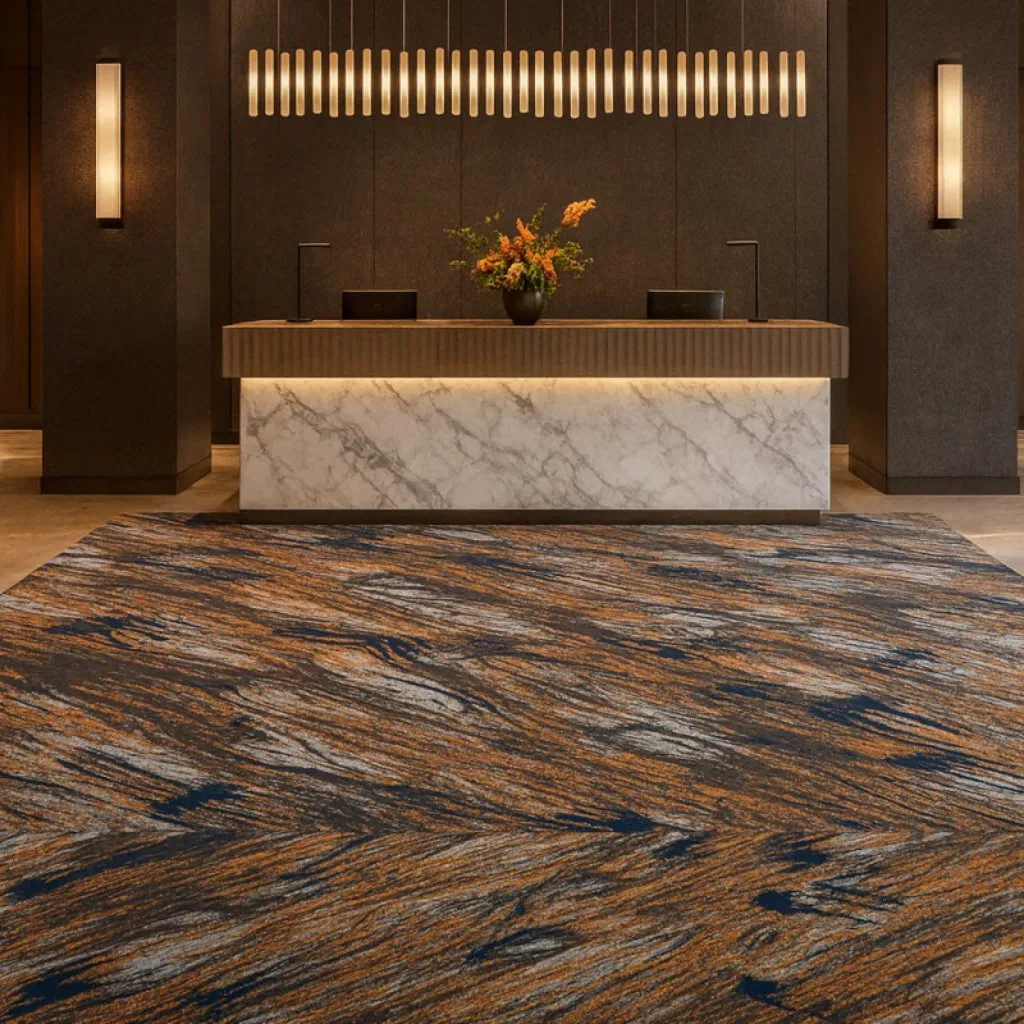 Elegant Hotel Carpeting with Comfort and Durability Features
