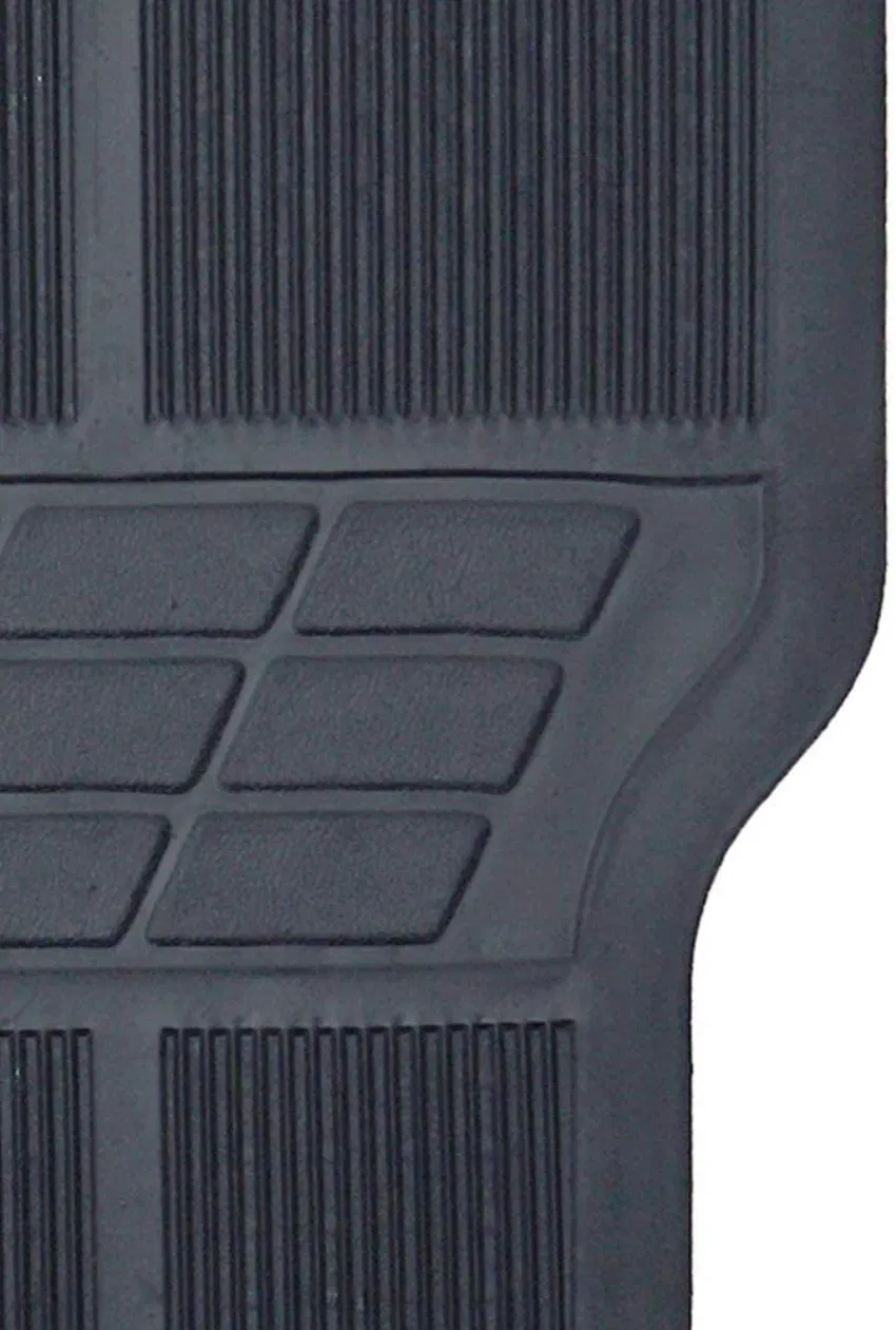 PVC Rubber Universal Car Floor 4PCS Mats All Weather Protection in Black Color - Trimmalbe Semi-Custom Fit