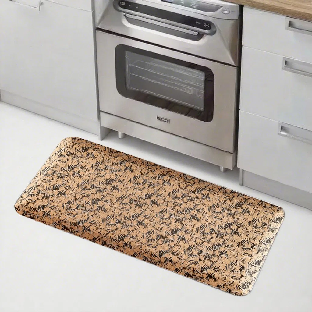 Factory Custom Design Oak Wood Grain Surface Recycled PU Foam Ergonimic Anti Fatigue Comfort Standing Mat for Kitchen, Office, Laundry