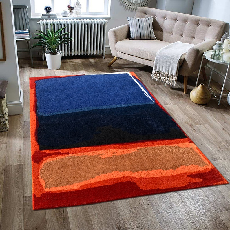 Persian Ethnic Style Carpet Geometric Tufted Bedroom Bedside Non-Slip Floor Mat Living Room Kitchen Hallway Area Rugs