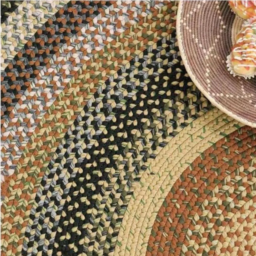 Customized Anti-Slip Vintage Braided Cotton Rug Handwoven Area Rug Rustic Style for Bedroom Kitchen Hallway Living Room