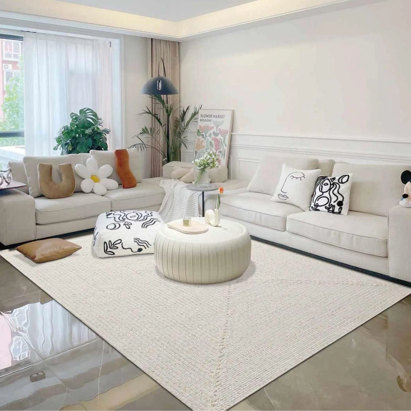 Supports Multiple Pattern Designs Wool Sisal Blend Braid Rug Soft Comfortable for Living Room Hallway &amp; Bedroom Eco-Friendly