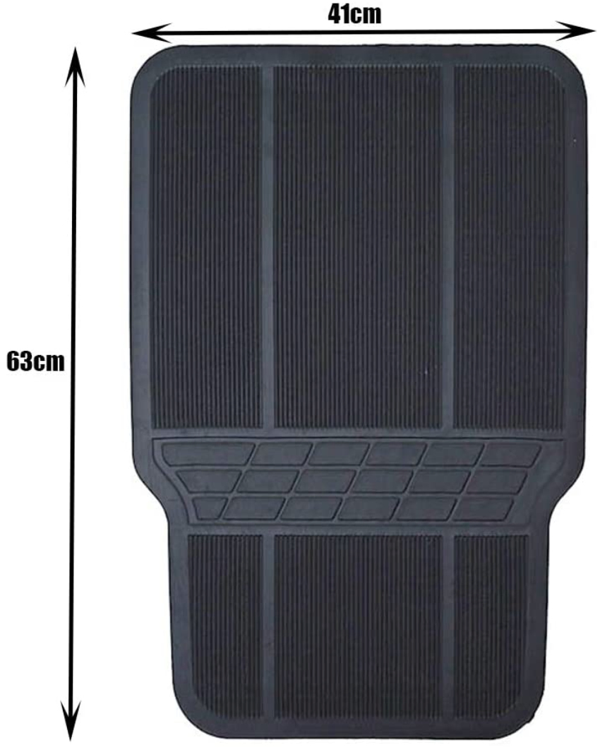 PVC Rubber Universal Car Floor 4PCS Mats All Weather Protection in Black Color - Trimmalbe Semi-Custom Fit