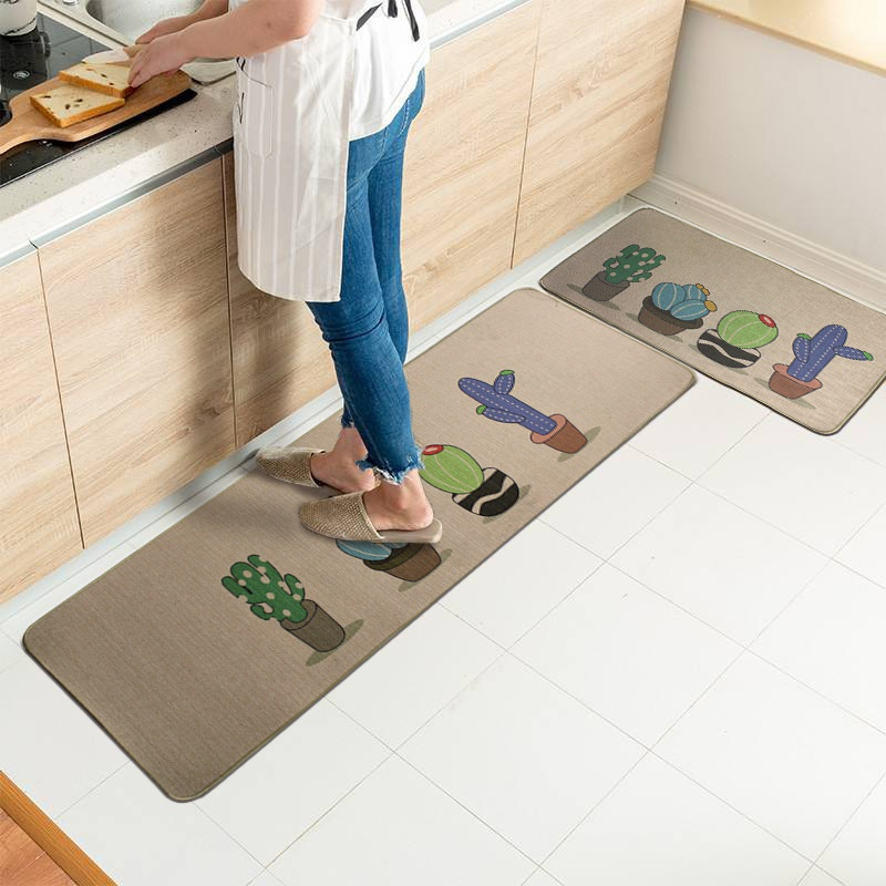 Anti Fatigue Kitchen Floor Mat Comfort Standing Mats Waterproof Kitchen Rugs Set 2 Pieces Non Slip for Indoor Outdoor