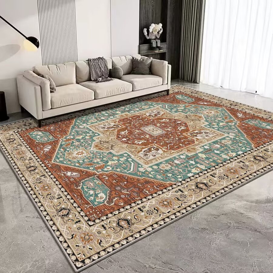 Washable Carpet 3D Digital Printed Area Rug Persian Carpet Tapete Alfombra Carpet Traditional Rug Persian Carpet Foldable Rug 3D for Living Room