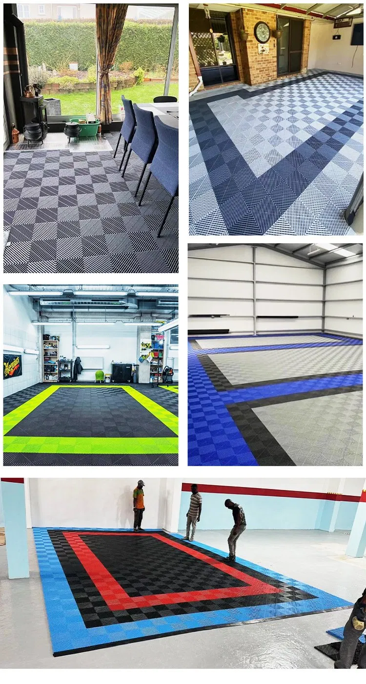 Interlocking PVC/PP Modular Floor Tiles - Durable Click Lock for Indoor Garage Smooth Surface Carpet Tiles