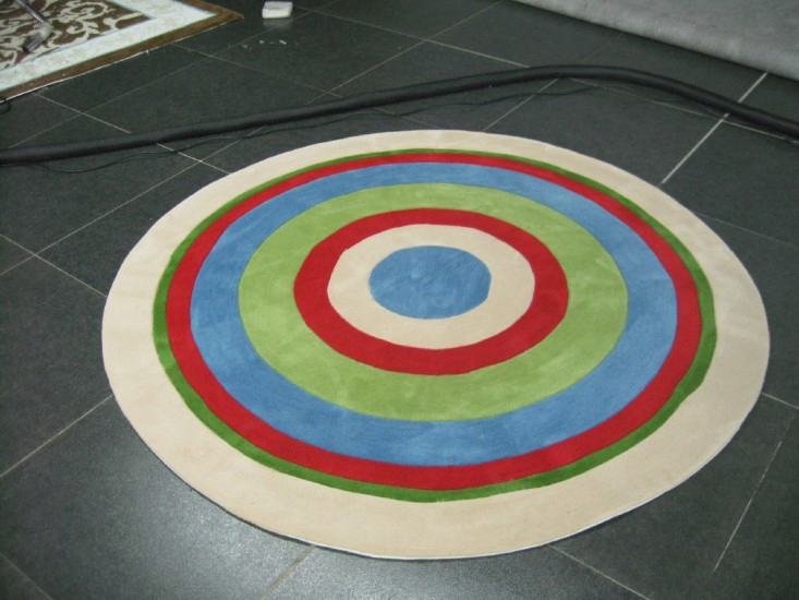 Cozy Handmade Wool Rug for Children's Playroom Decor