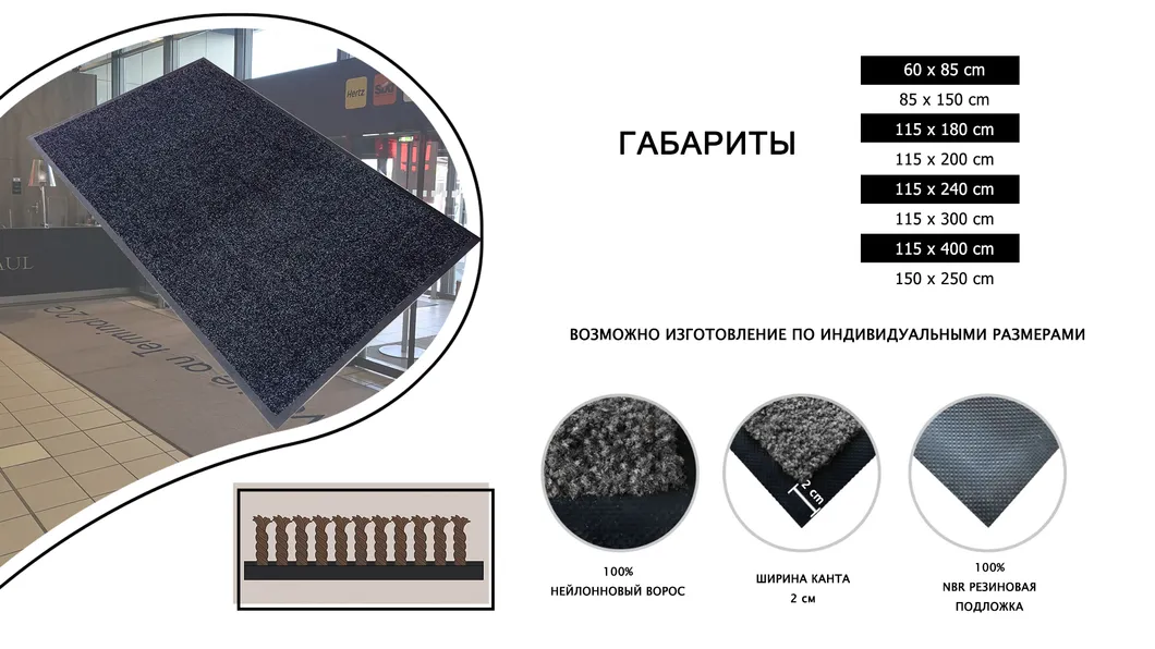 Durable Nitrile Rubber Backed Mat