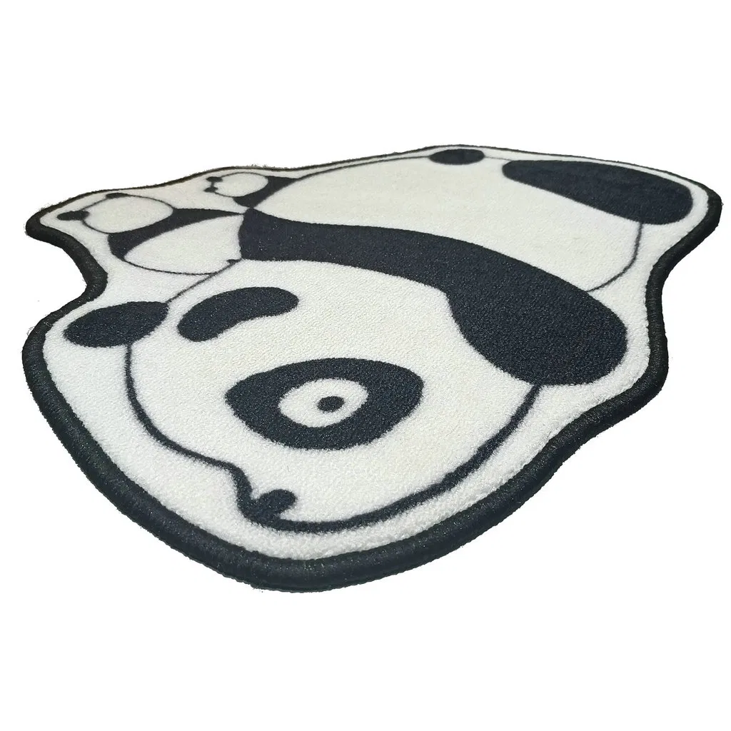 Eco Friendly Panda Shape Cartoon Non-Slip Cute Cartoon Area Rug Animal Pattern Rug Kids Playroom Rug