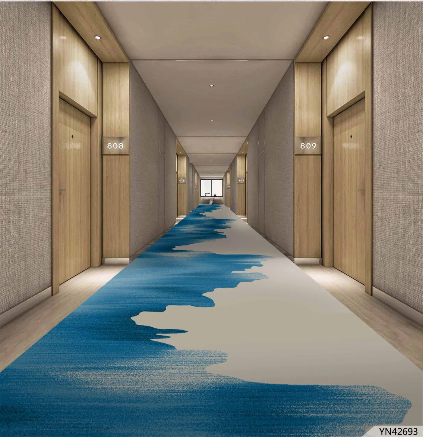 Wrinkle Resistant Custom Chinese Style Wool Shaggy Hotel Floor Corridor Area Hallway Runner Rug