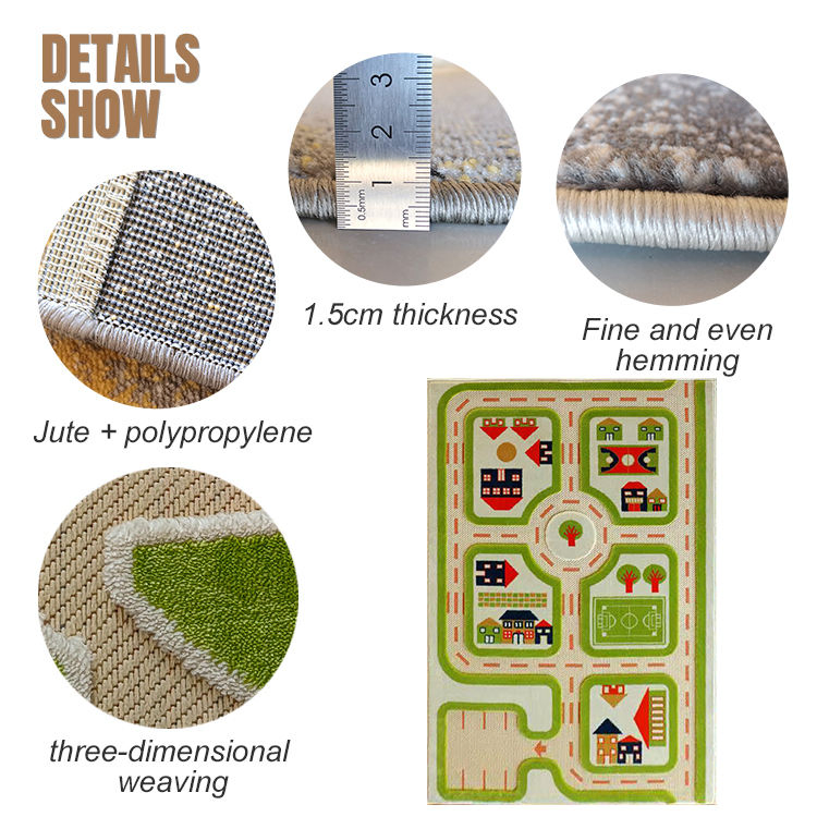 High Quality Non-Slip Child Playmat Area Rug Highway City Traffic Playroom Carpet Rug for Bedroom