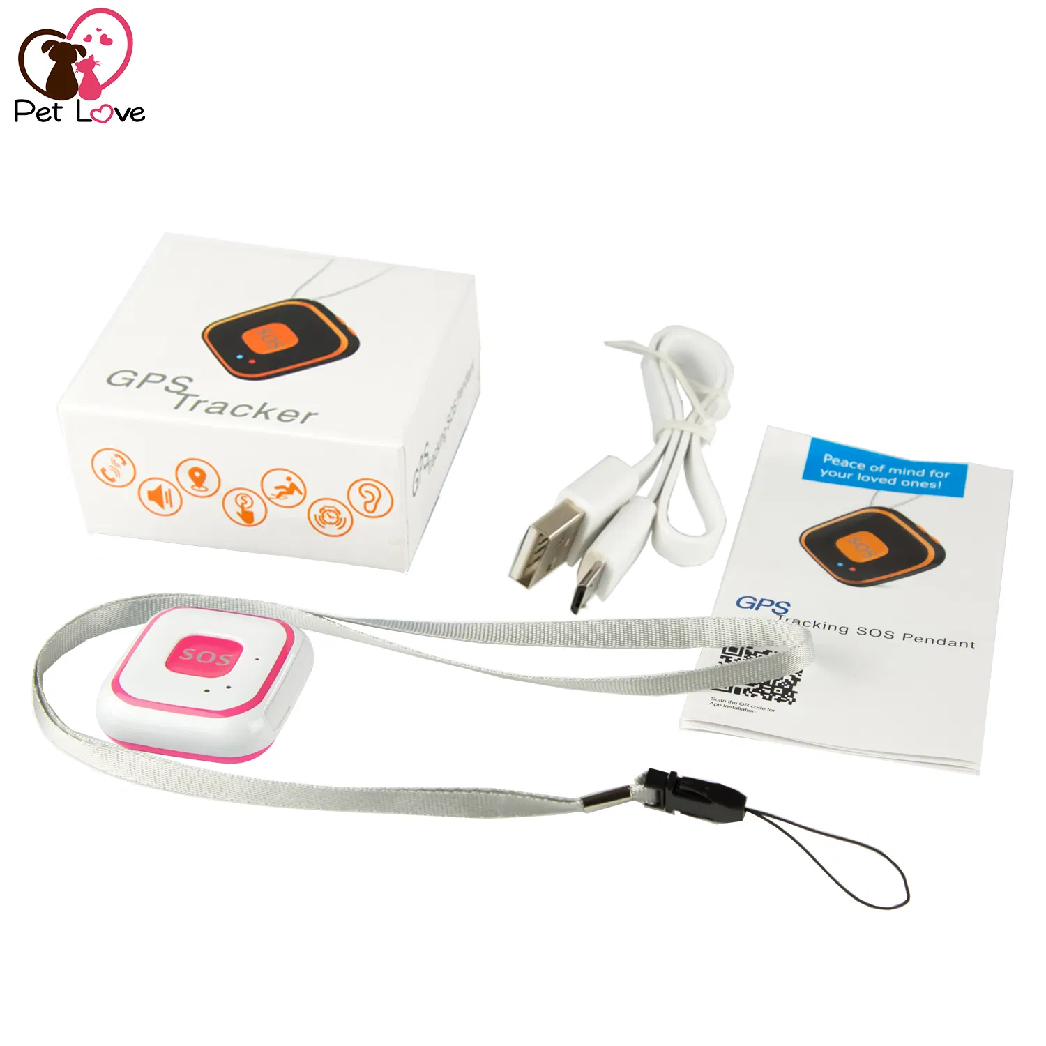 Mini GPS Tracking Device Pendant for Kids Elderly Real Time Locator