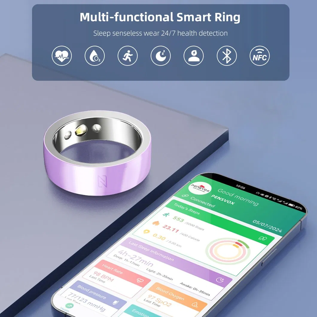 Wireless Charging Smart Health Ring for Bluetooth Medical Alert Devices