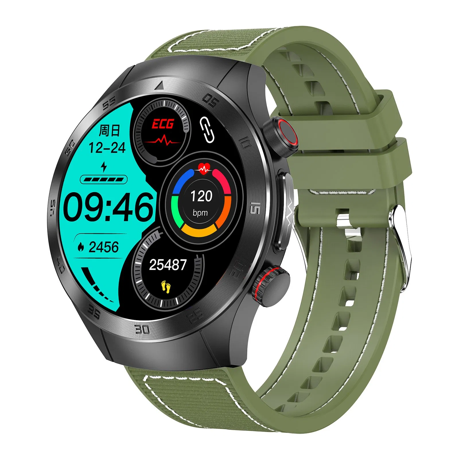 Respiratory Training, Heart Rate, Blood Pressure Sleep Monitoring, Sedentary Reminder Smartwatch