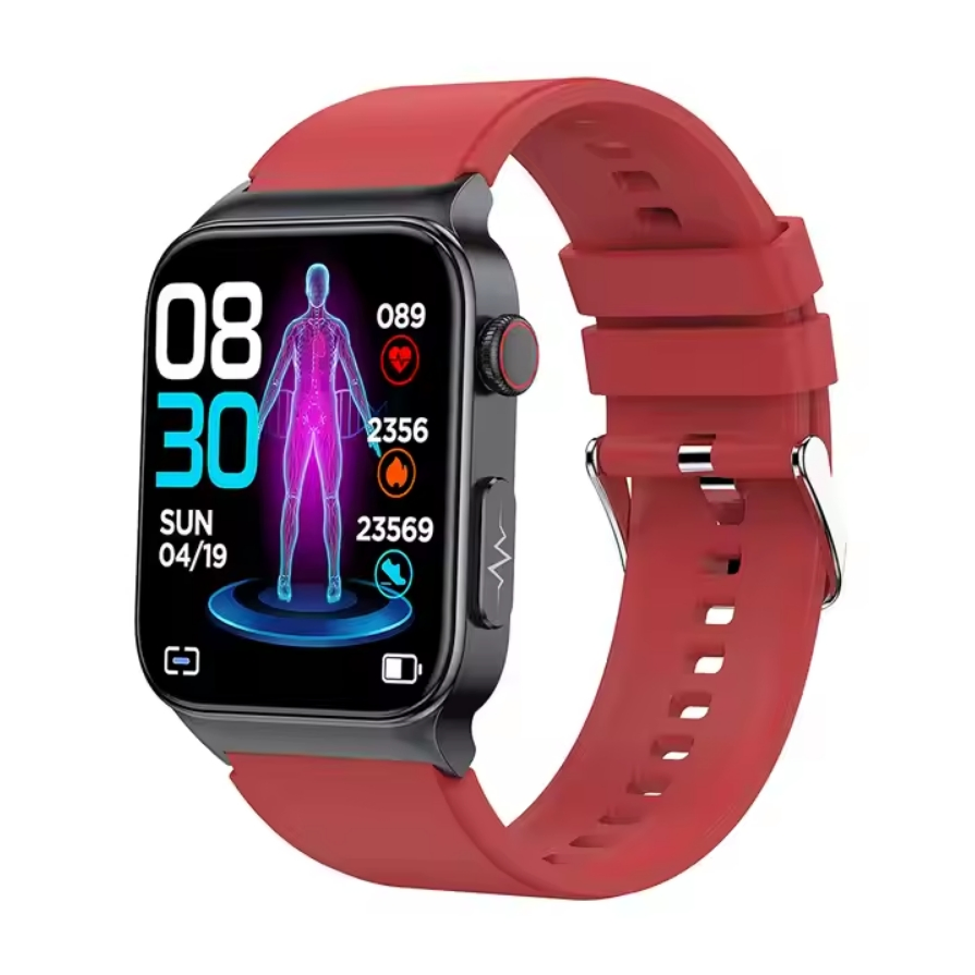 E500 ECG PPG Blood Pressure Temperature Blood Oxygen Sleep Glucose Monitoring Smartwatch