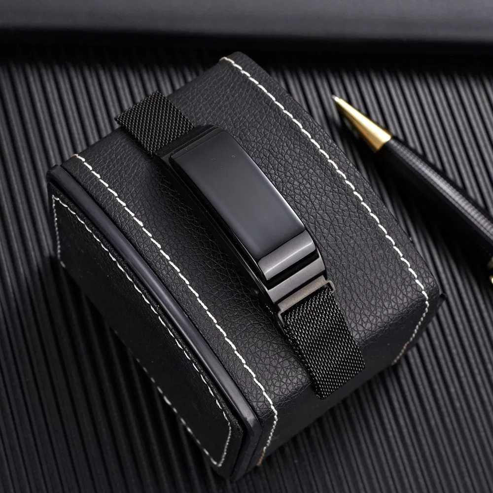 F2 Replaceable Strap Black Stainless Strap Bluetooth Earphone Smart Bracelet