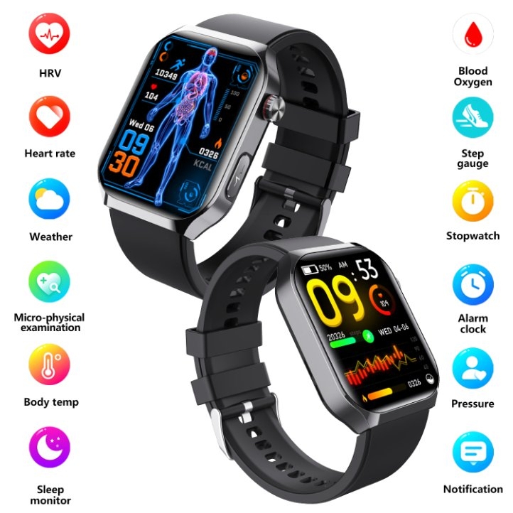 ECG, Micro-Physical Examination Hrv Report, Sos Fall Detection Elderly Health Management Smartwatch