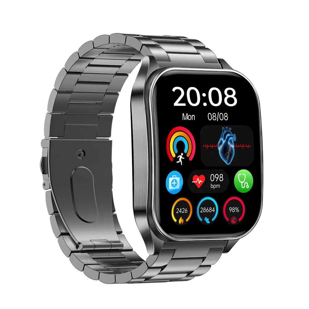 Fashion IP68 waterproof Electronic Bluetooth Smart watch with HR blood pressure SPO2 Blood sugar monitoring for Senior Healthcare T810