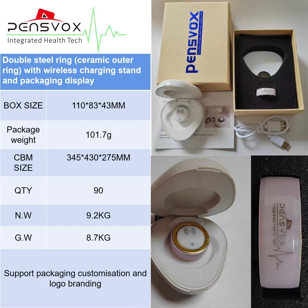 Wireless Charging Smart Health Ring for Bluetooth Medical Alert Devices
