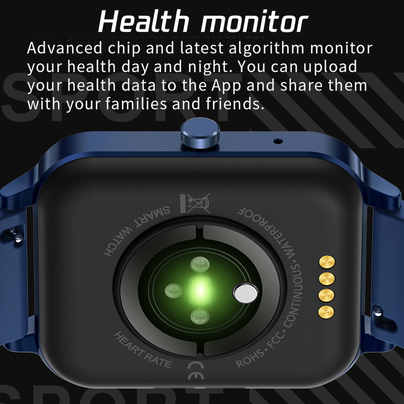 Wearable Wristband Health Super Slim Square Voice Speaker Smart Calling Watch for Women Men