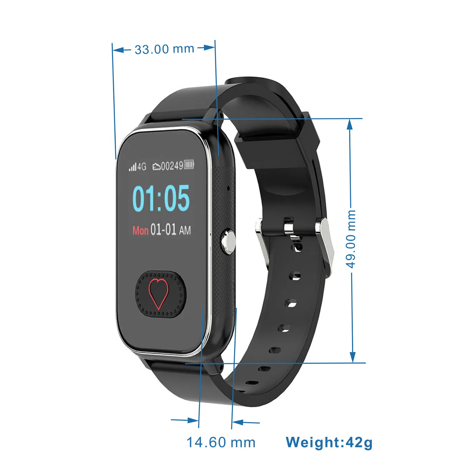 Wholesale new develop 4G IP68 gift waterproof elderly GPS tracker watch with fall down alert SOS emergency call D46