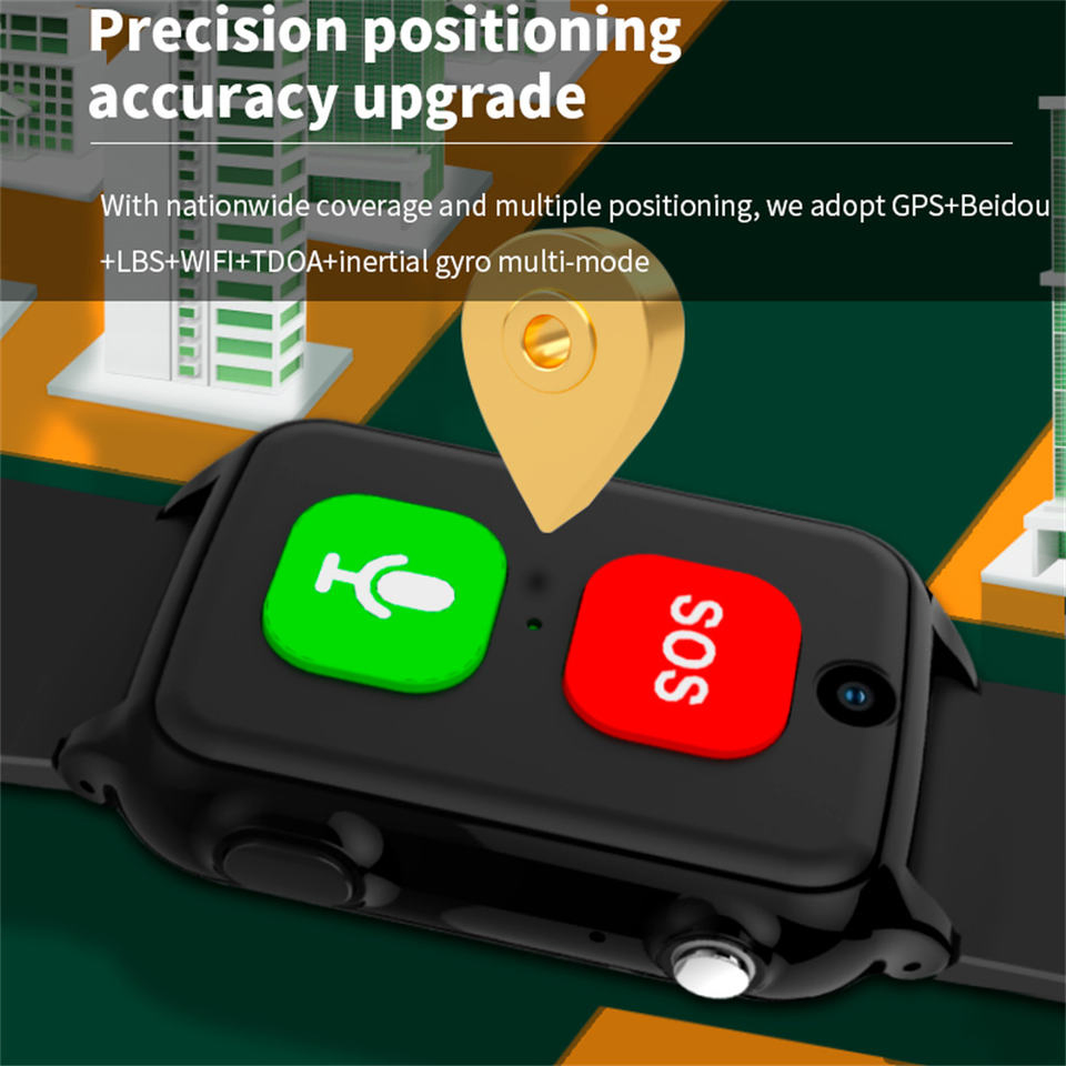 Anti-Fall Heart Rate Blood Pressure 4G Sos GPS Video Call Tracker Smart Watch for Elderly