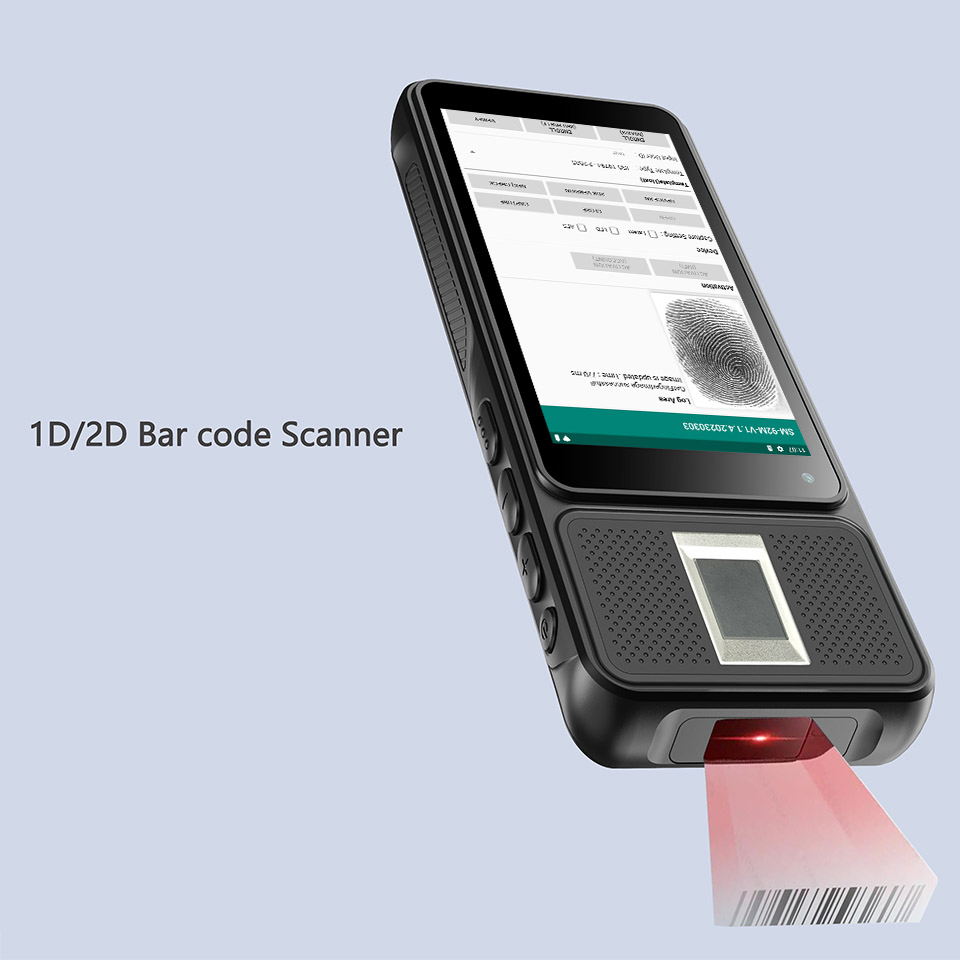 OEM Factory China 5000mAh Removeable Battery Fingerprint Collection Mobile Handheld Barcode Scanner Phone with Lowest Cost Support SIM
