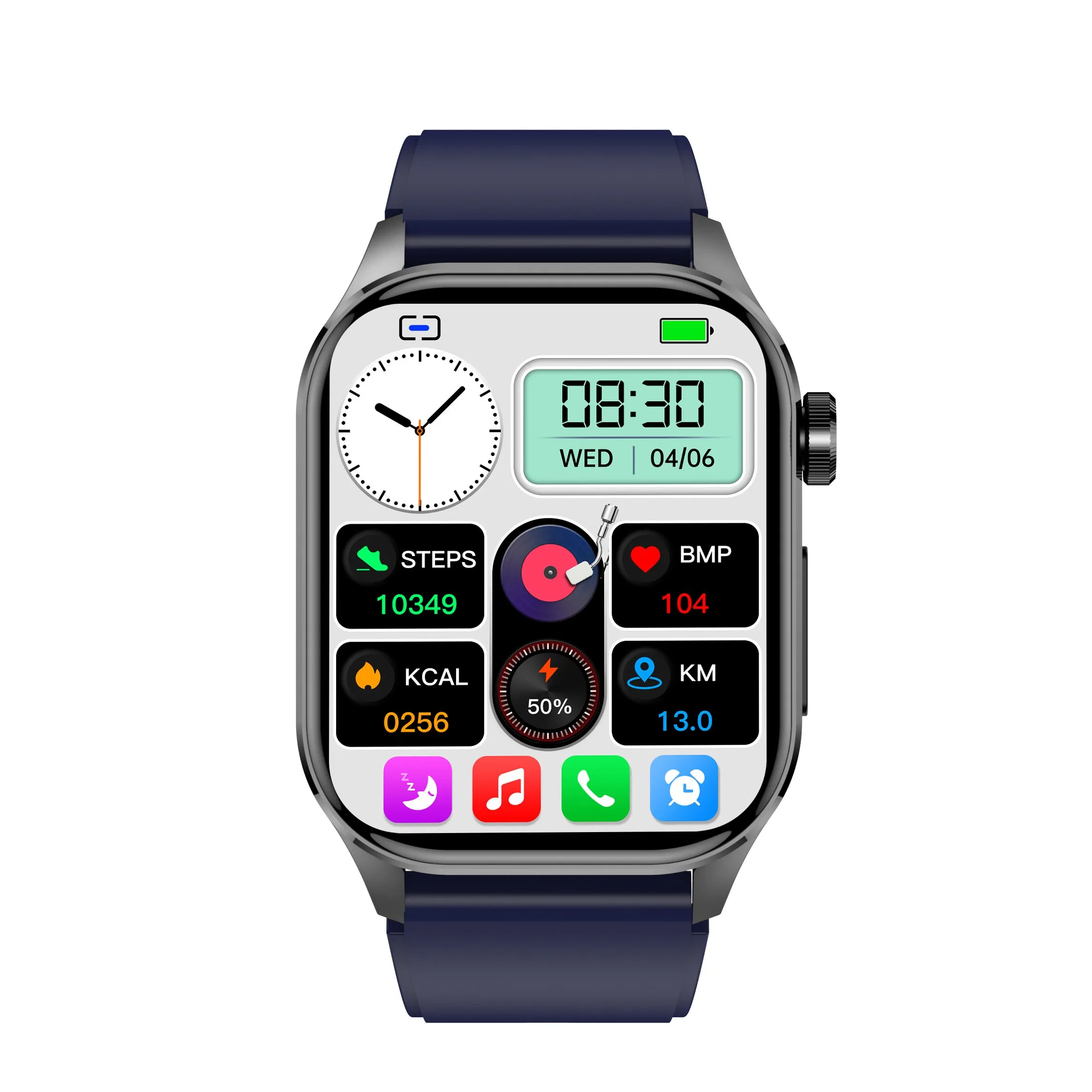 The latest China manufacture IP68 waterproof senior healthcare SOS alarm smart bluetooth watch with HR BP blood oxygen blood glucose monitor E580