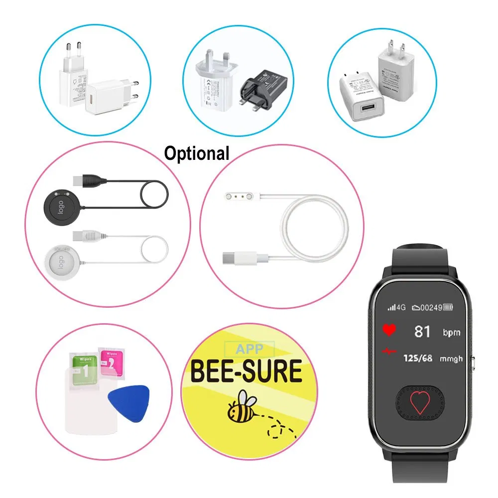 Top sell 4G IP68 waterproof small elderly GPS tracker watch device with fall detection and SOS call D46