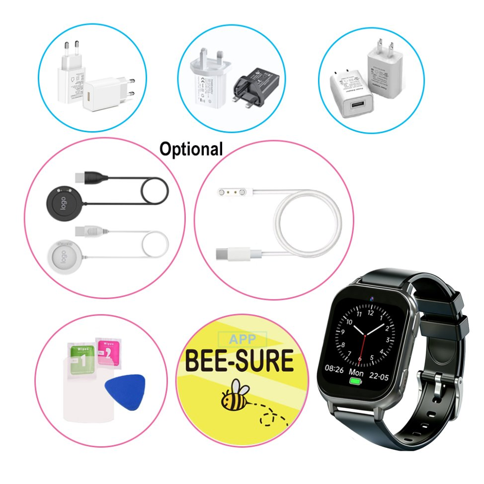 Long battery life IP67 water resistance 4G senior smart GPS Tracking watch with fall down alarm alert D44