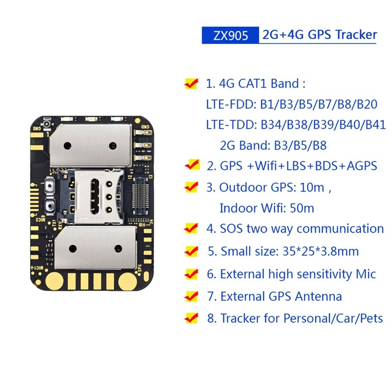 Mini Size GPS Tracker Real Time Tracking Locator Device for Car Kids Elderly Men Anti-Lost Recording Tracker N0hf