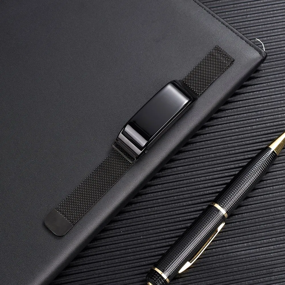 F2 Replaceable Strap Black Stainless Strap Bluetooth Earphone Smart Bracelet