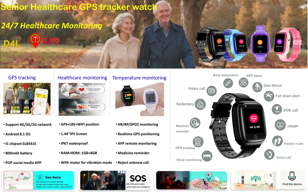 Elderly parent GPS tracker Smart Watch