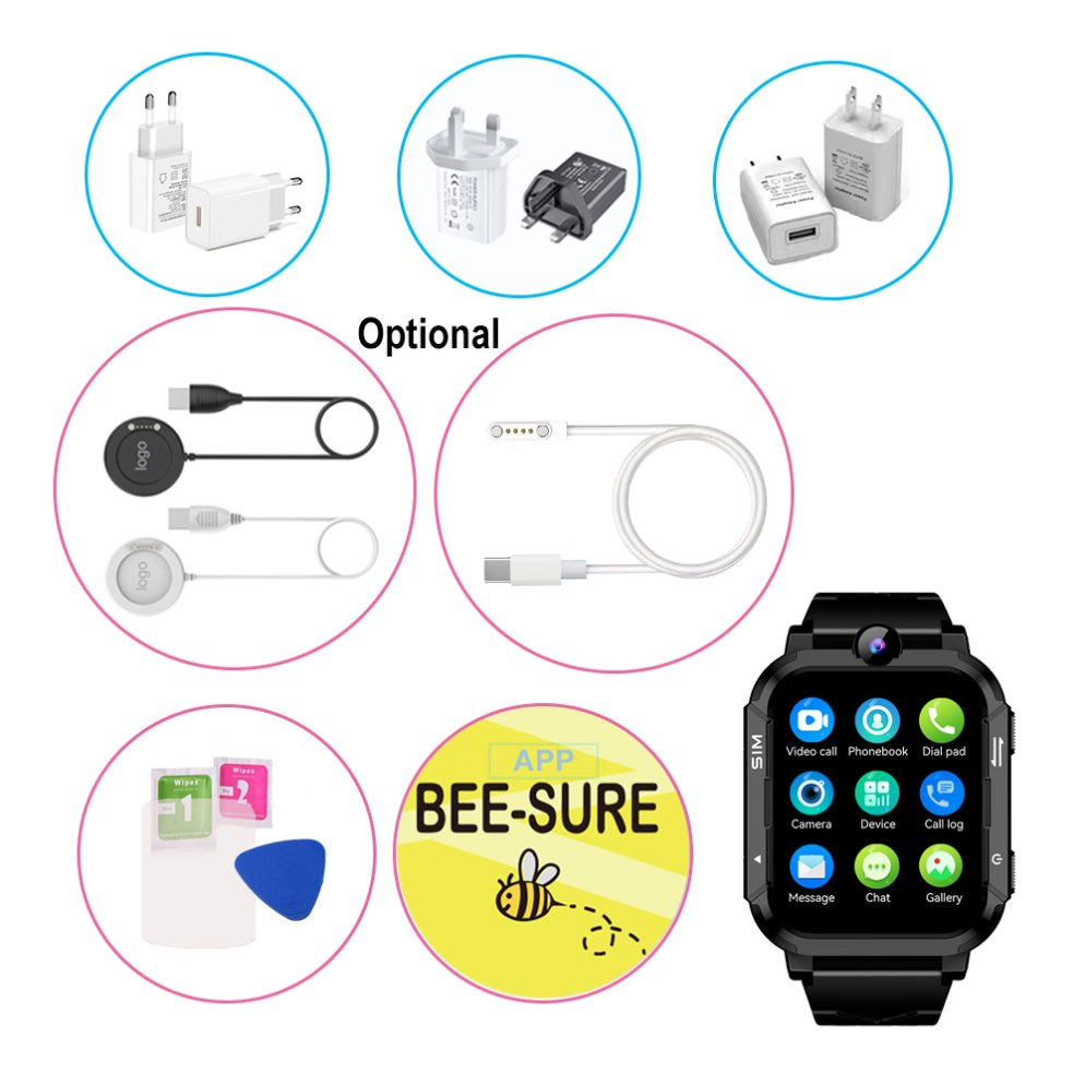 Fashion design China manufacture 4G IP67 waterproof gift sport parental control child smart watch with GPS tracker for SOS panic button safety zone setup D32