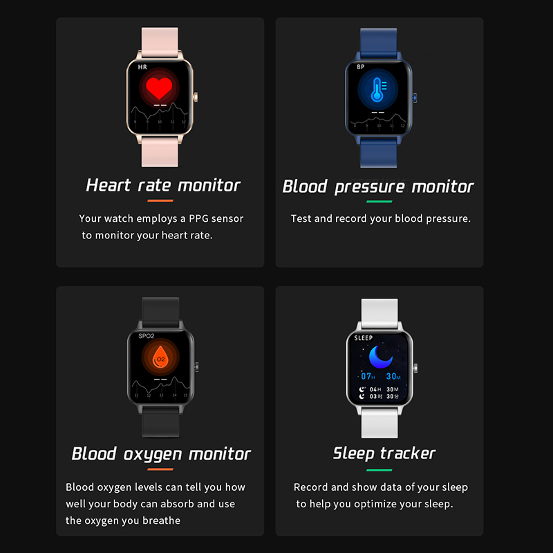 Wearable Wristband Health Super Slim Square Voice Speaker Smart Calling Watch for Women Men