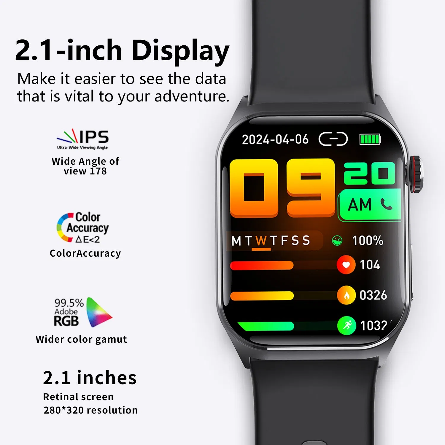 Smart Watch with Blood Pressure Monitor, Heart Rate &amp; Sleep Tracking, Sos Fall Detection, Voice Broadcast, Air Pump Health Smart Watch for Seniors
