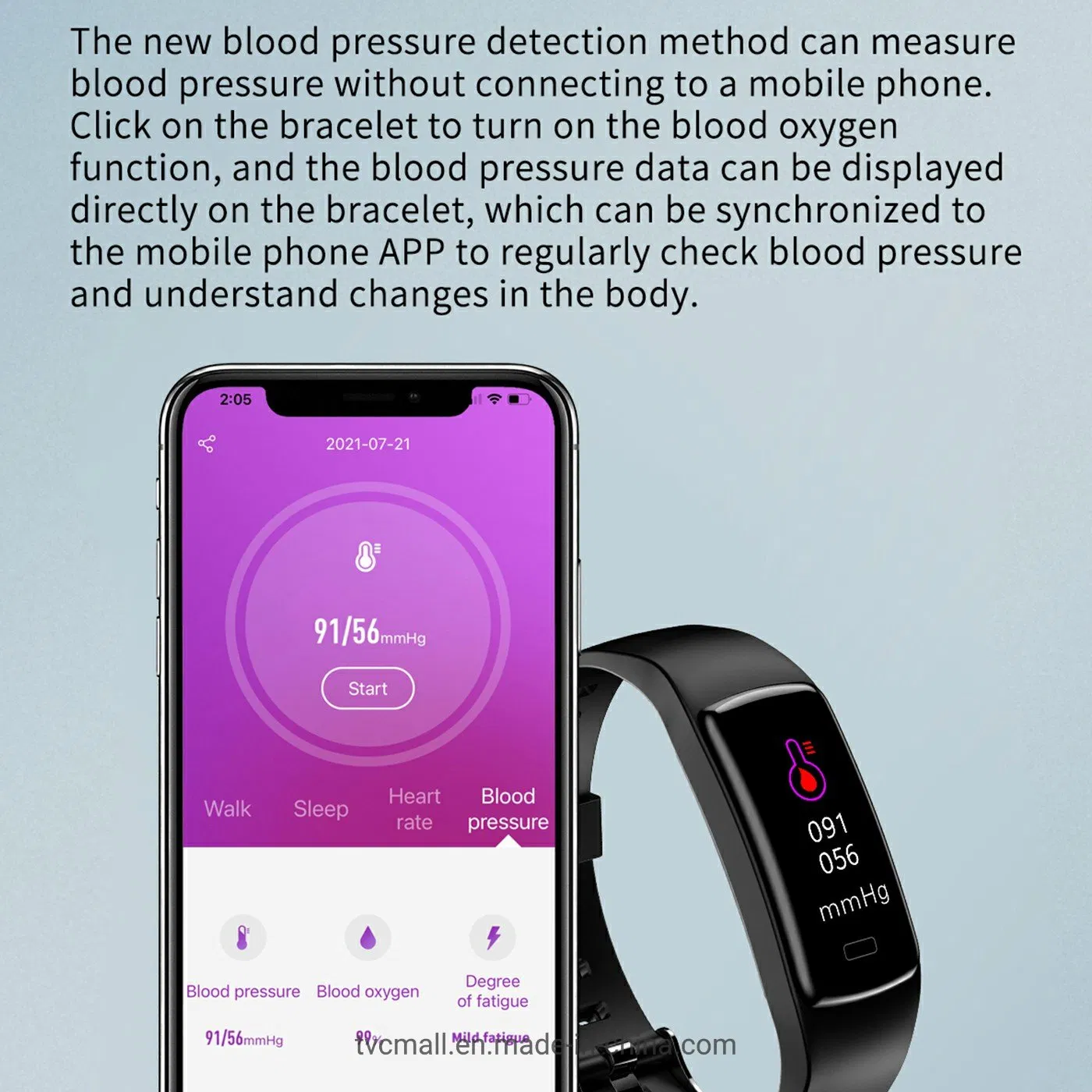 H01c 0.96 Inch Color Screen Smart Watch IP67 Waterproof Health Watch Sports Bracelet with Blood Pressure/Heart Rate/Sleep Monitoring for Fitness - Black